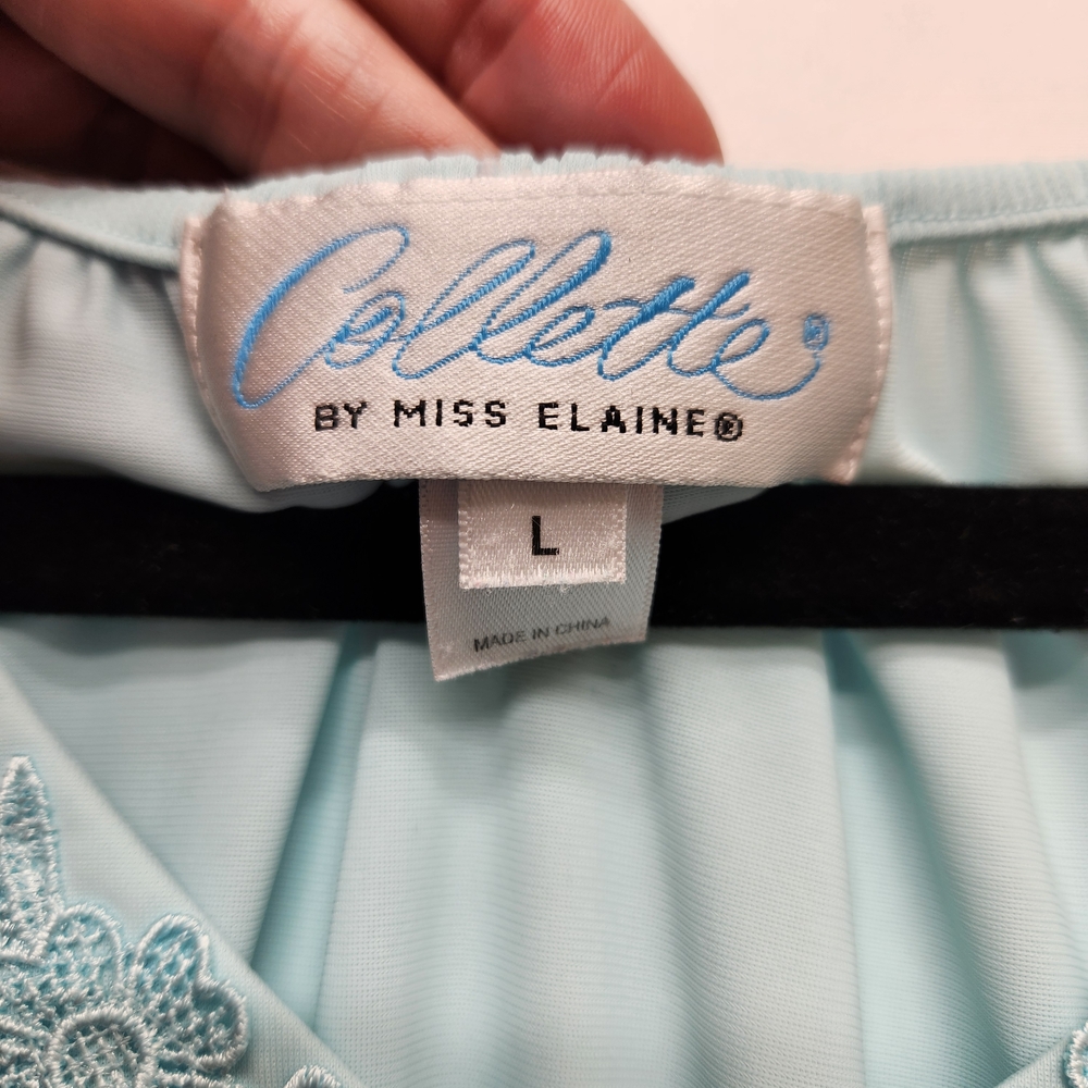 ⭐ Collette Miss Elaine Silky Embroidered Nightgown – Large | Classic Sleepwear - Picture 8 of 9